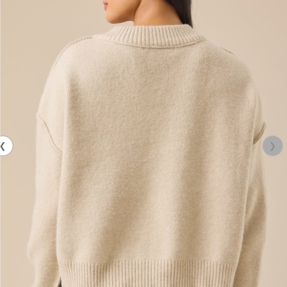 NWT Altard State Floral Embroidered Needle Point Cream Sweater size S - Picture 6 of 7